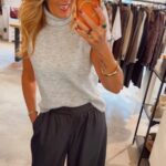 Auri High Neck Vest - Light Grey Melange