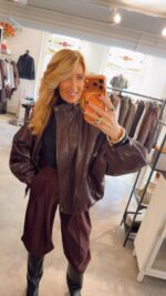 Faux Leather Jacket Frankie  - Burgundy - Afbeelding 2