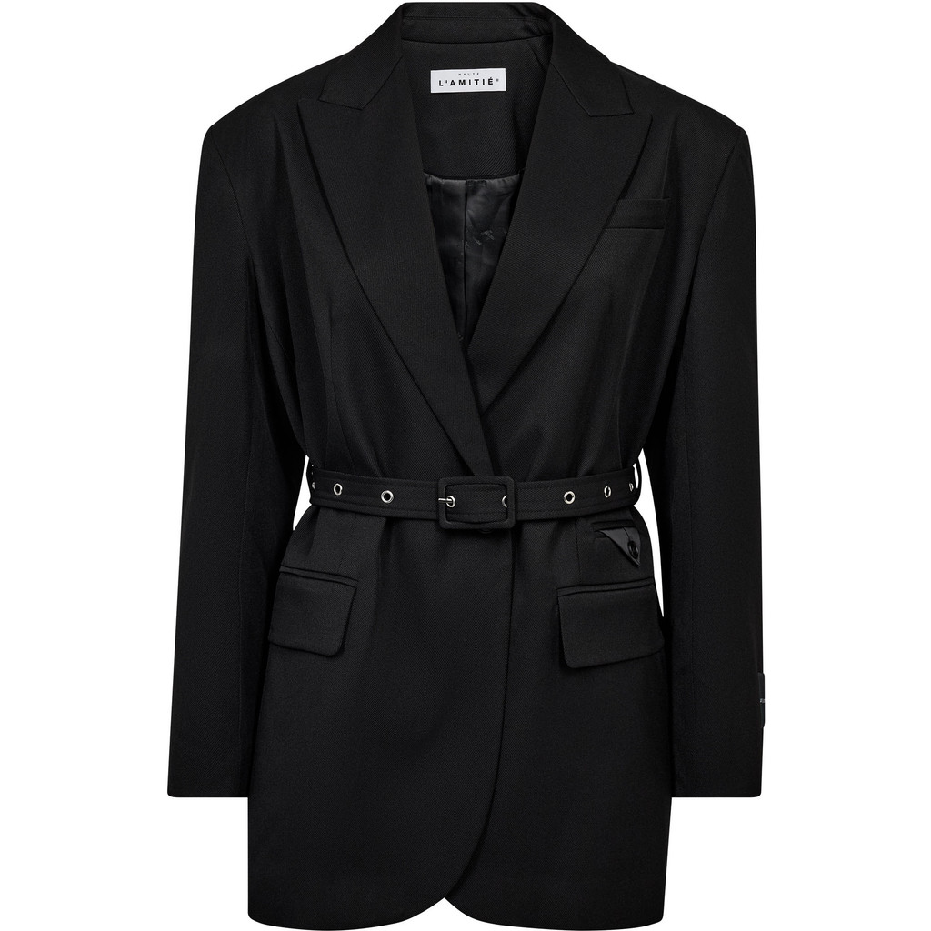 HL10706_Black_1 Premiere Oversize Belt Blazer - Black - Afbeelding 1