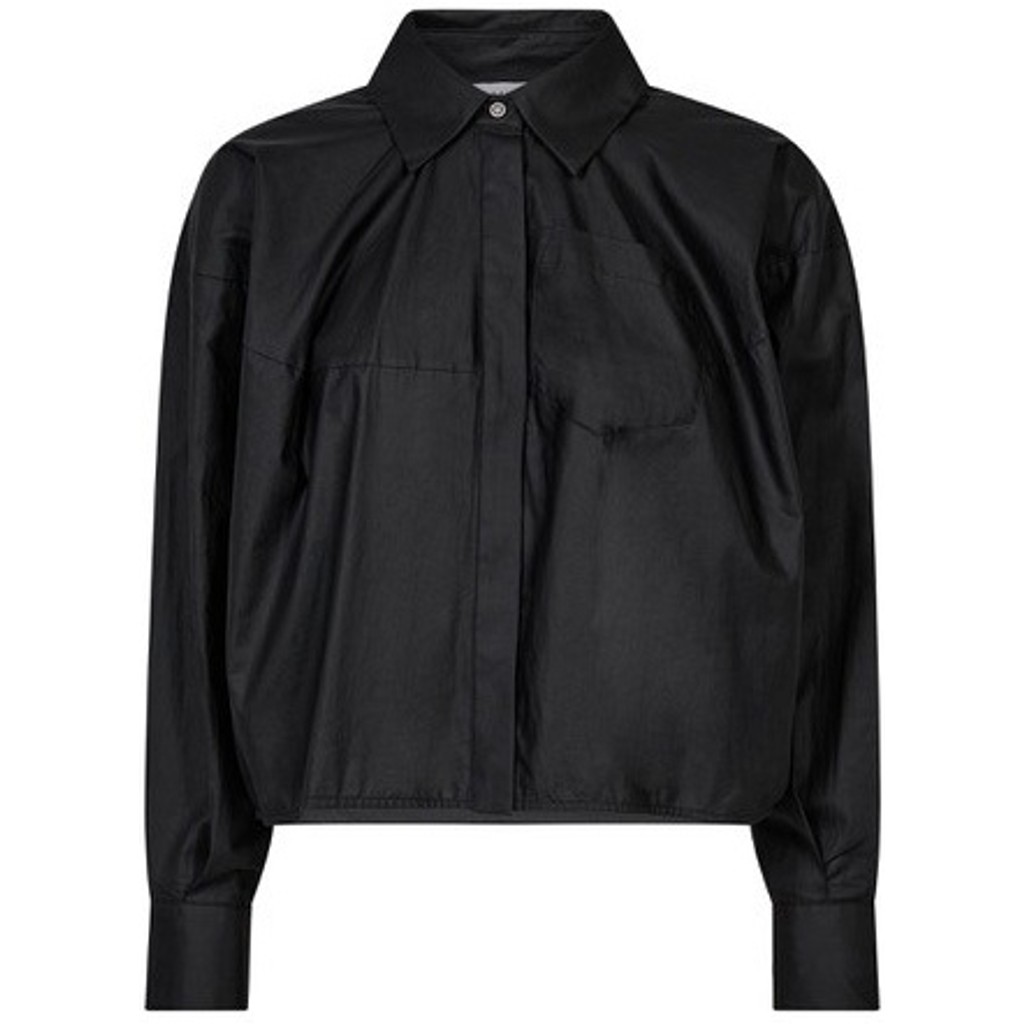 HL10902_Black Sophie Din Coated Shirt - Black - Afbeelding 1