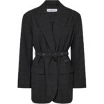 Smokey Check Oversize Belt Blazer - Antracit