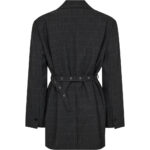 Smokey Check Oversize Belt Blazer - Antracit - Afbeelding 2