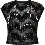 Mirror Sequin Crop Top - Black - Afbeelding 2