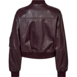 Yasmin Leather Bomber Jacket - Wine (PRE-ORDER) - Afbeelding 2