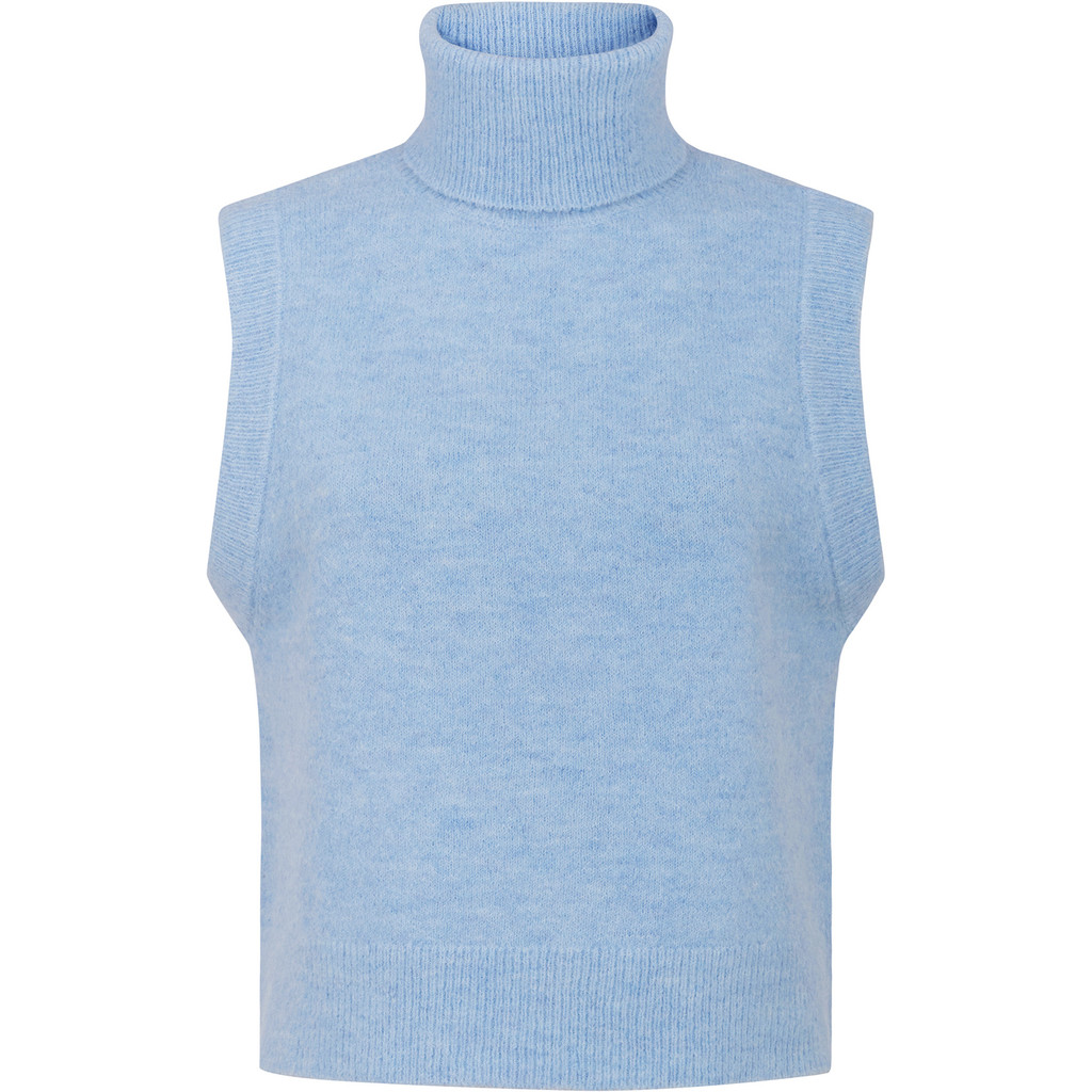 TD426-157_318_4 Auri High Neck Vest - Chambray Blue - Afbeelding 1