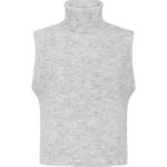 Auri High Neck Vest - Light Grey Melange