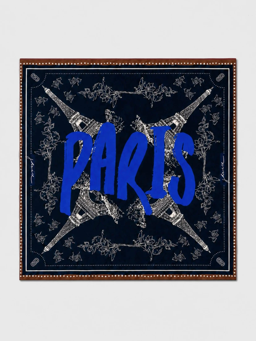 zijden-sjaal-dames-effron-paris-bruin-04 Effron Silk Scarf #5 - Afbeelding 1